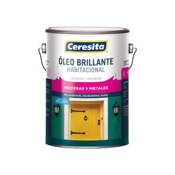 Óleo brillante habitacional Blanco 1/4 Galón Ceresita