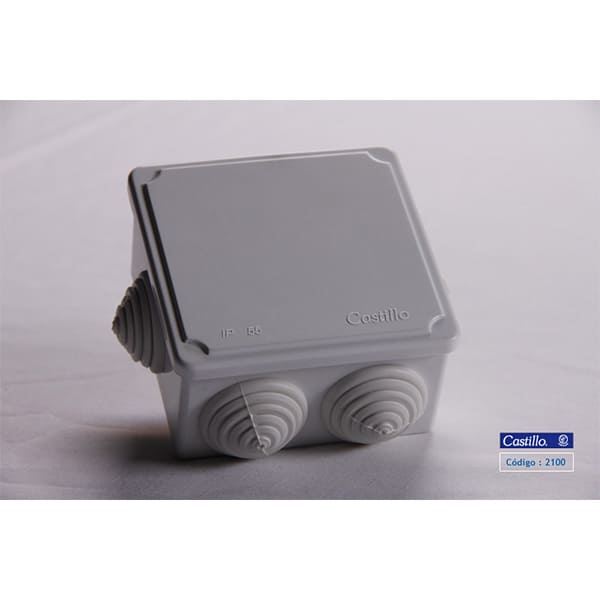 Caja Estanca 80 x 80 x 45 - 6 Salidas IP 55 ABS Castillo