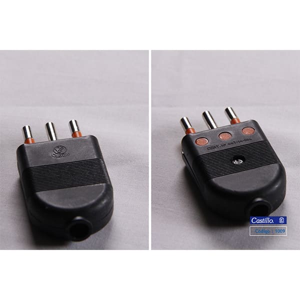 Enchufe Macho Convertible 2P+T 10A -250V Castillo