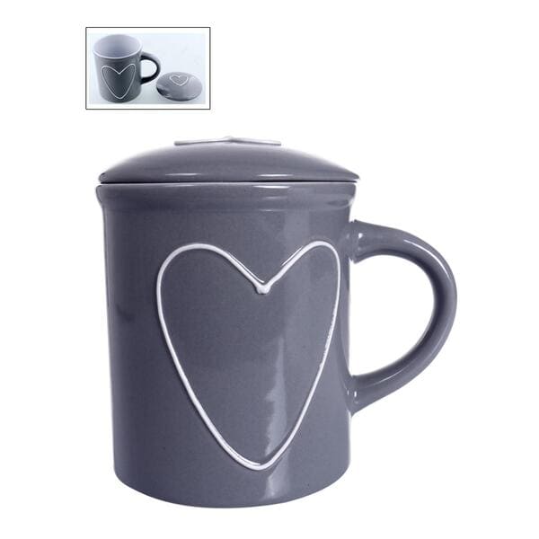 Tazon Con Tapa Love Gris Concepts