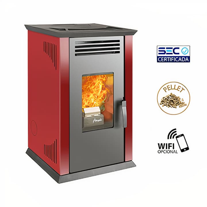 Calefactor a Pellet Italy 8100 Rojo Amesti