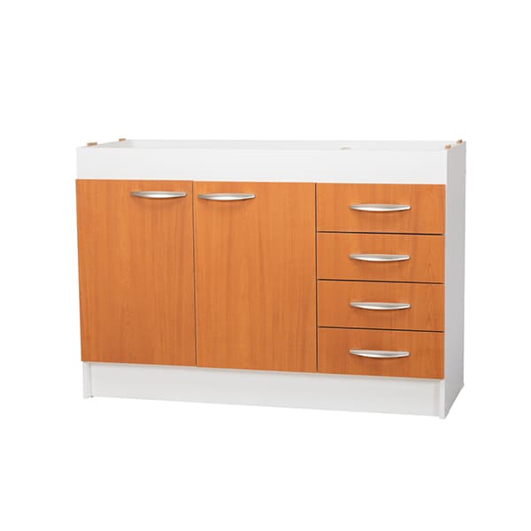 Mueble Lavaplatos 2 Puertas - 4 cajones color Peral. 1.20mts