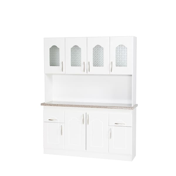 Mueble Compuesto 4 Compartimientos Blanco con Cubierta Color Granito