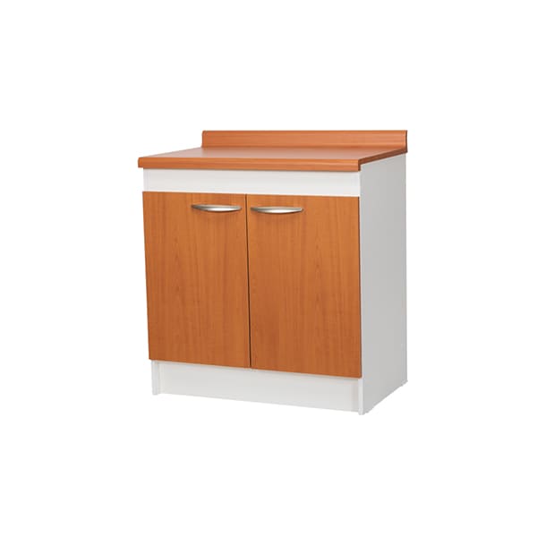 Mueble Base Cocina 2 Puertas y Cubierta Color Peral. 0.80 mts.