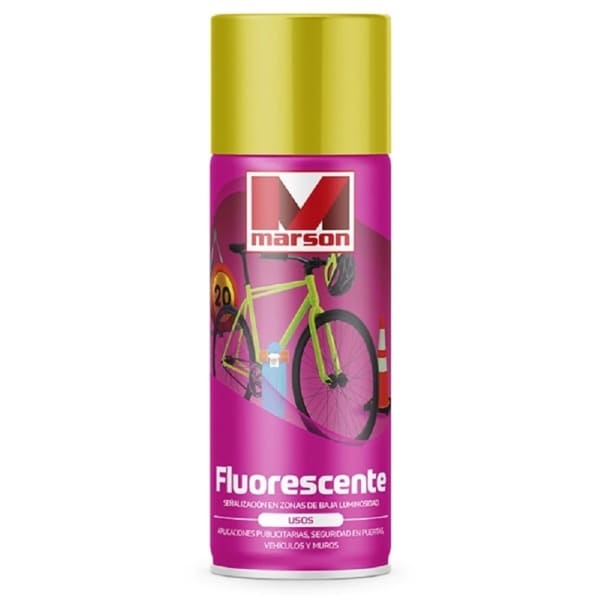 Spray Esmalte Fluorescente Amarillo 485 ml Marson