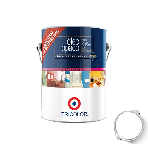 Óleo Opaco Profesional Color Blanco 1 Galón Tricolor