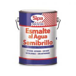 Esmalte al agua Semibrillo Blanco Galon Sipa