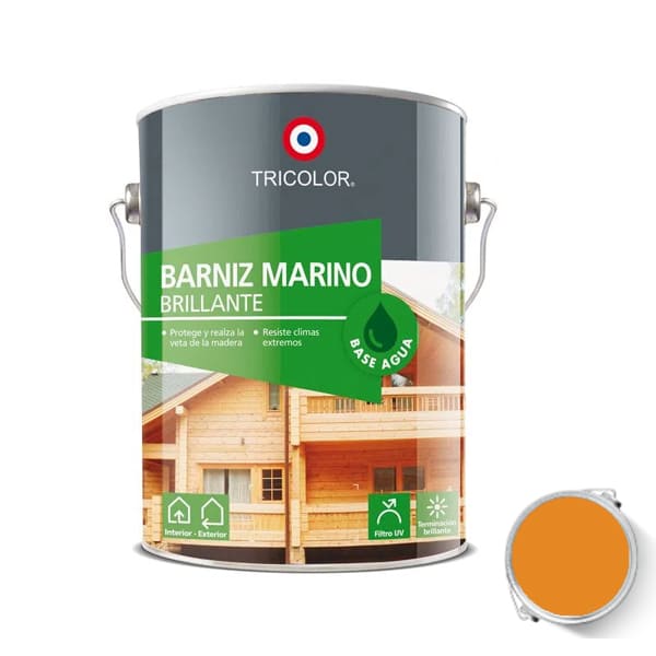 Barniz Marino Base Agua Color Maple 1/4 Galón Tricolor