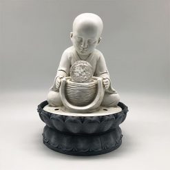 Fuente de Agua Modelo Monje Blanco 2 con Bola de Luz