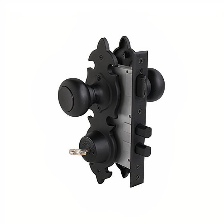 Cerradura Embutida con Pomo Negro Colonial Scanavini