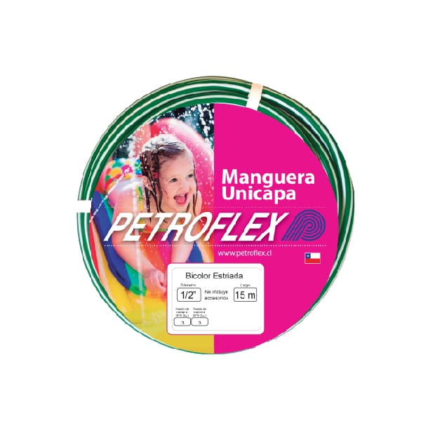 Set Manguera Bicolor Jardin 1/2'' 20 Metros con Accesorios Petroflex