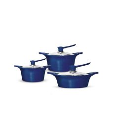 Batería de Cocina 6 Piezas Aluminio Fundido Azul Bohlier