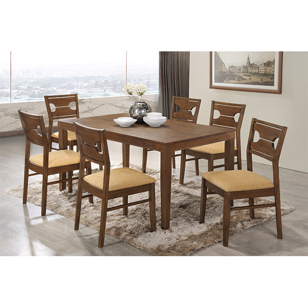 Comedor Llanquihue Walnut 6 Sillas fjäder