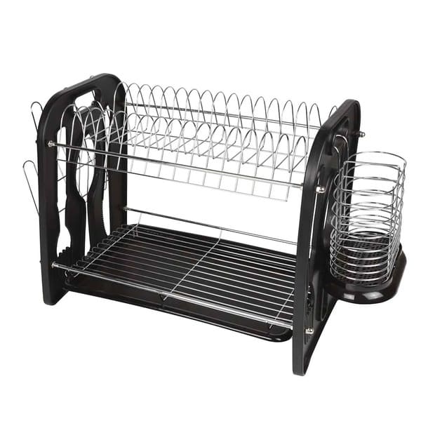 Escurridor Loza 2 Niveles 16 Platos Negro MOR