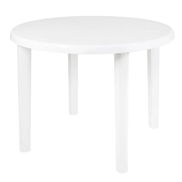 Mesa Plastica Redonda Blanca Desmontable MOR