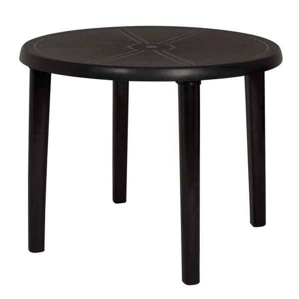Mesa Plastica Redonda Negra Desmontable MOR