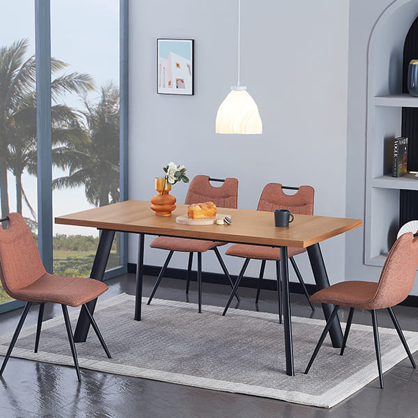 Comedor Veneered Brown 6 Sillas fjäder