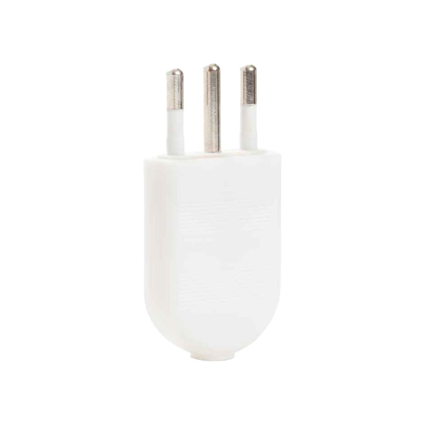 Enchufe Macho Recto 2P+T 10A-250V Blanco Castillo