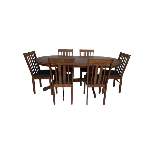 Comedor Bertrand Grow Walnut 6 Sillas fjäder