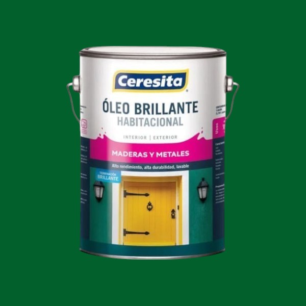 Óleo brillante habitacional Verde Pradera 1 Galón Ceresita