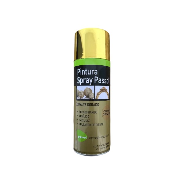 Spray Esmalte Secado Rápido Dorado 400ml Passol