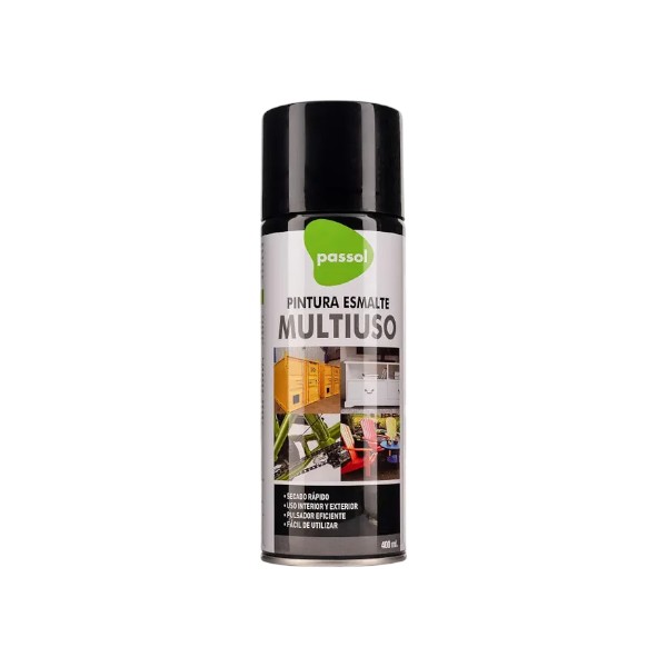 Spray Esmalte Secado Rápido Negro 400ml Passol