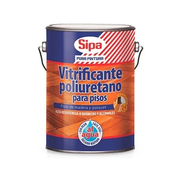 Vitrificante Poliuretano Para Pisos Al Agua 1/4 Galón Sipa
