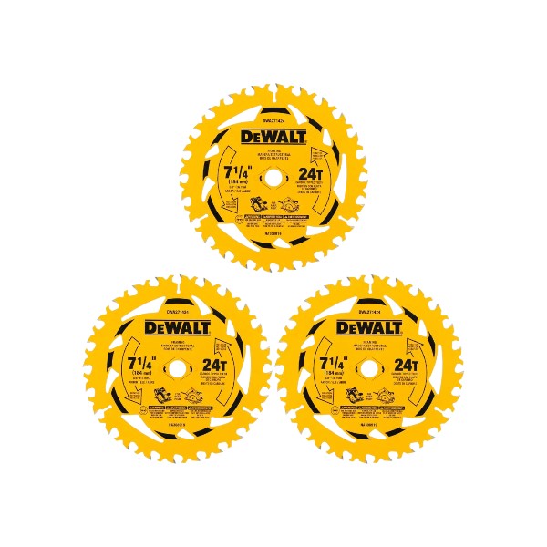 Set 3 Discos de Sierra 7 1/4'' 24D DWA271424PK3 DeWalt