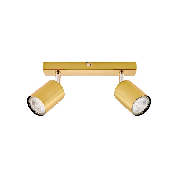 Foco Sobrepuesto Silo 2 Luces Bronce Pulido BYP
