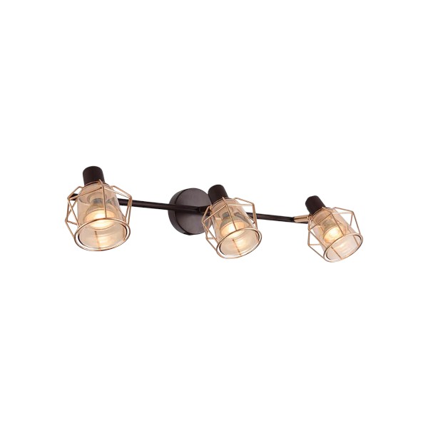 Foco Sobrepuesto Kratia 3 Luces Café Oro BYP