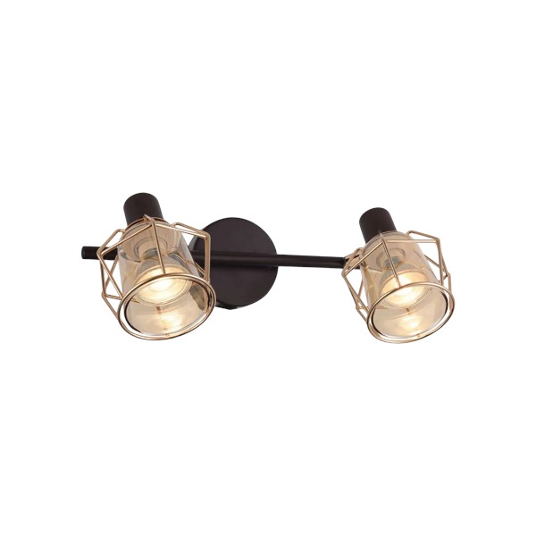 Foco Sobrepuesto Kratia 2 Luces Café Oro BYP