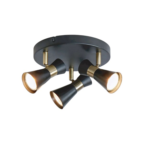 Plafón Zeny 3 Luces Negro Mate BYP